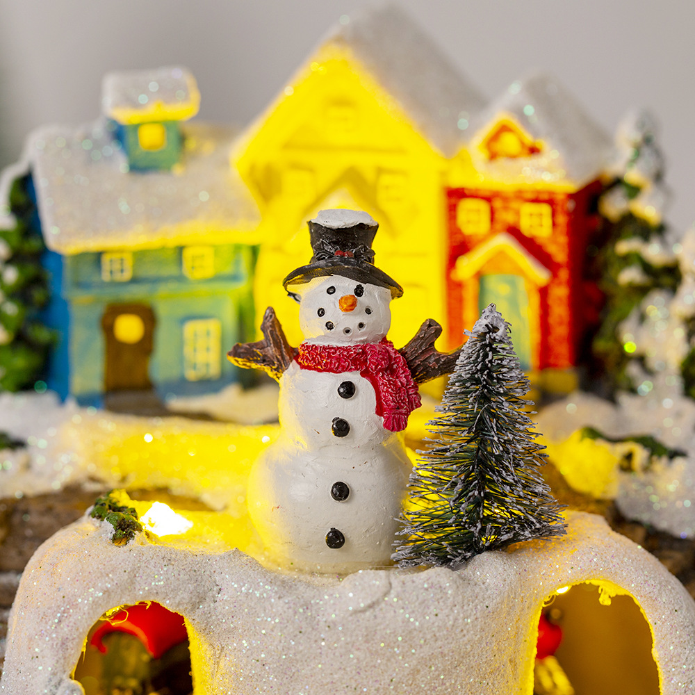 🎄Early Christmas Sale 49% OFF🎄Christmas Village Resin Music Box with Rotating Train