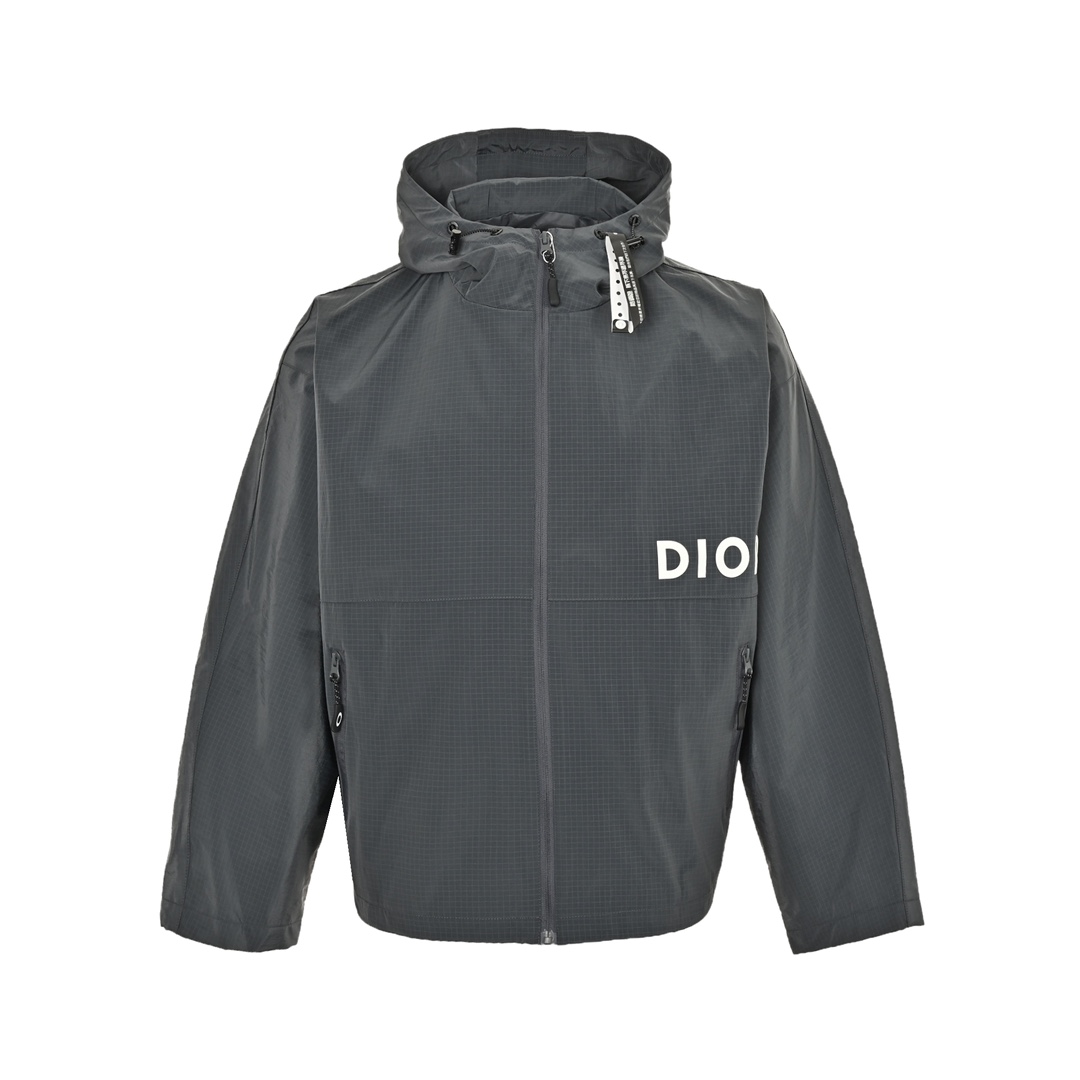 Dior 24Fw lettering print hooded trench coat
