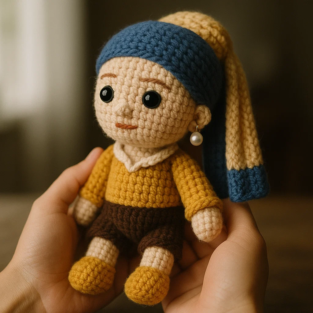 Girl with a Pearl Earring Crochet Doll