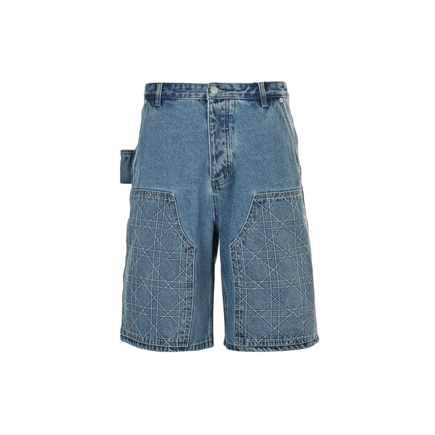 Dior 24ss denim shorts with cannage embroidery