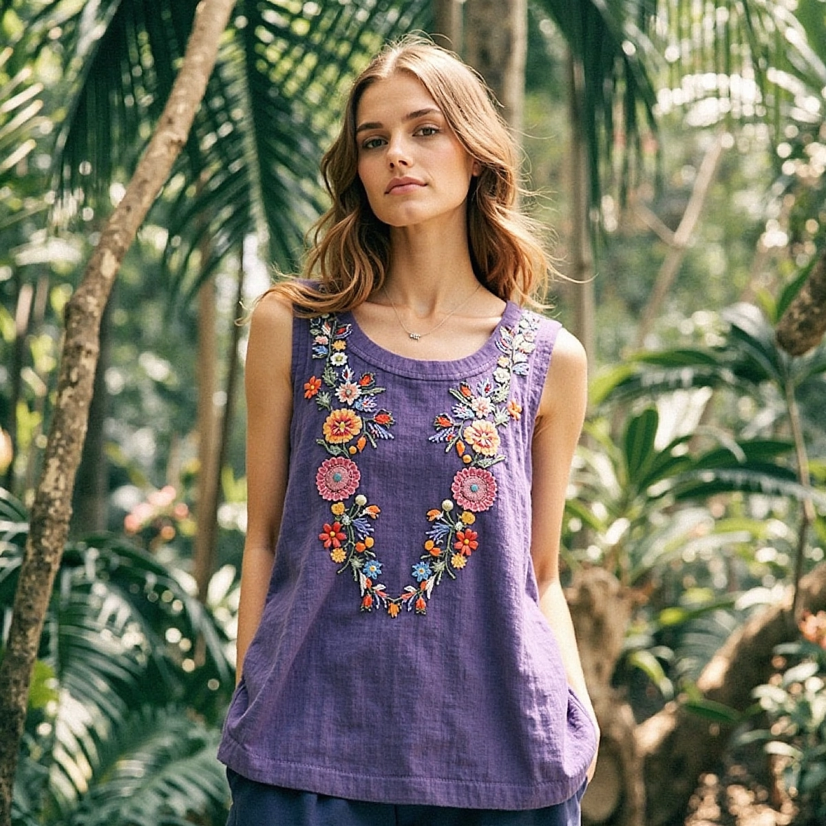 Women's Bohemian Floral Print Cozy Top
