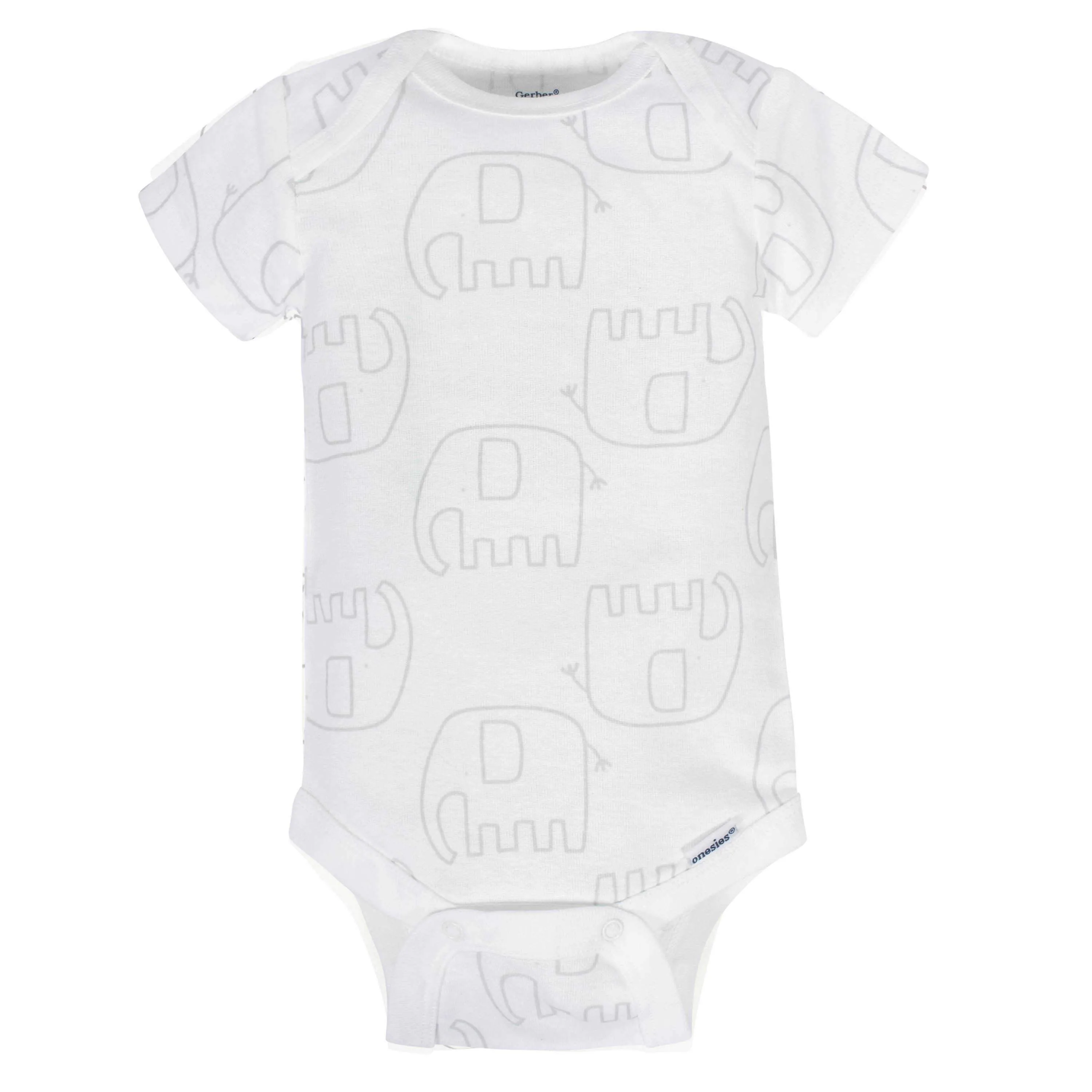 8-pack Baby Neutral Animals Short Sleeve Onesies Bodysuits