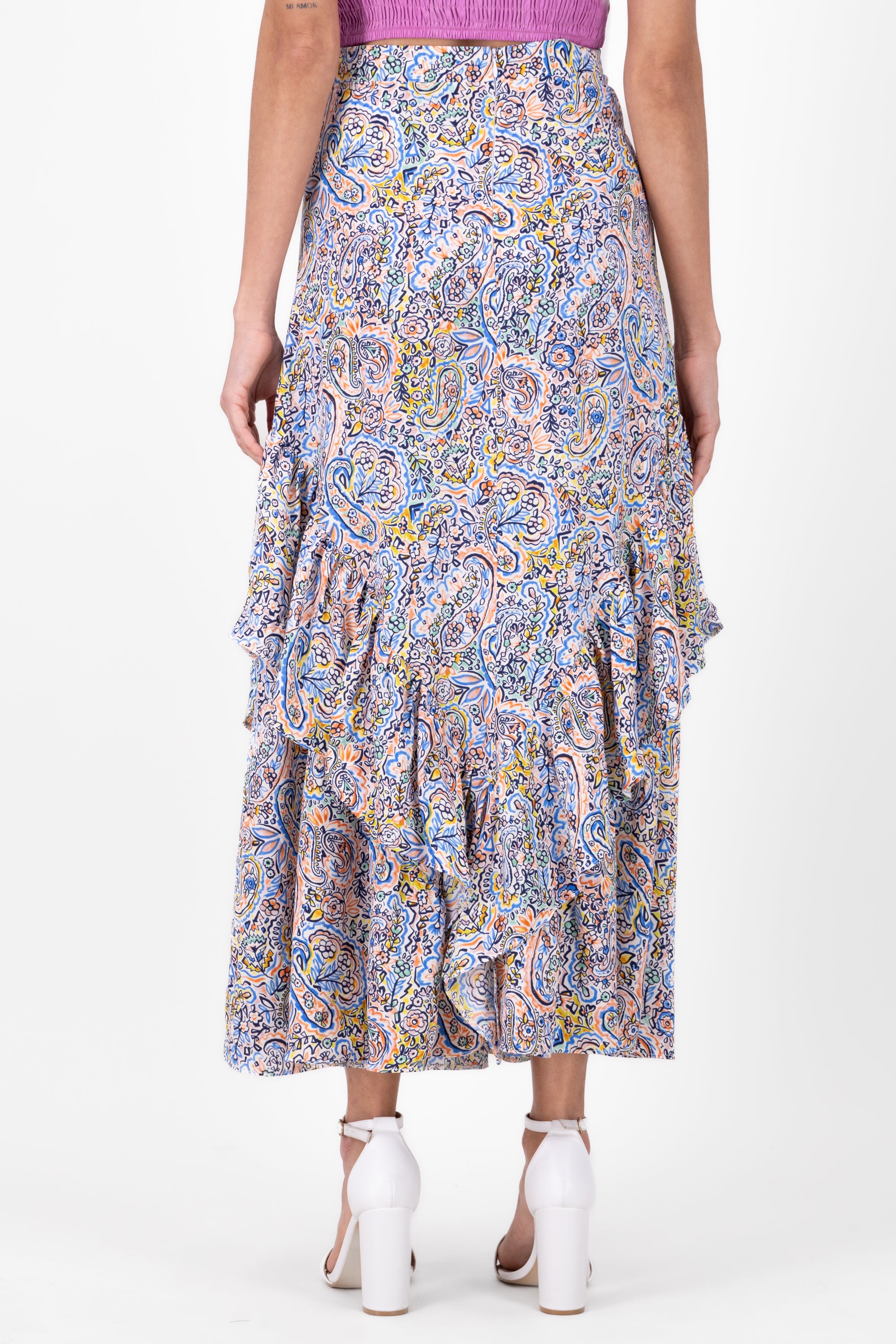 Printed Ruffle Layered Maxi Dress