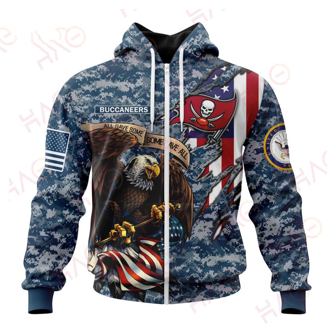 TAMPA BAY BUCCANEERS 3D HOODIE US NAVY VETERANS