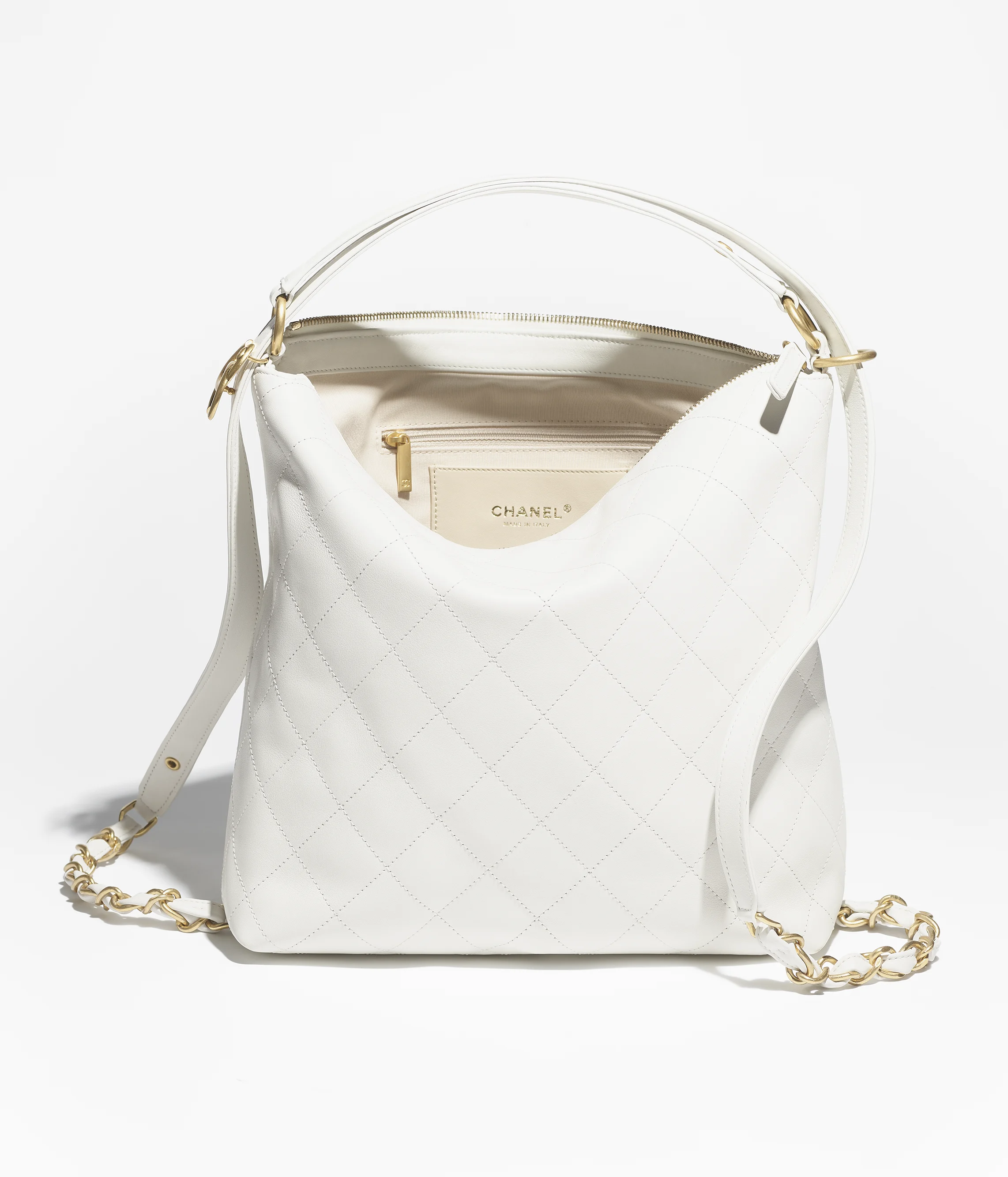 Chanel Large Backpack Calfskin & Gold-Tone Metal White AS5517-B20302-10601