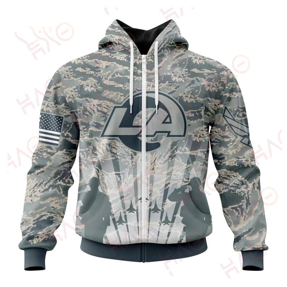 LOS ANGELES RAMS 3D HOODIE US AIR FORCE