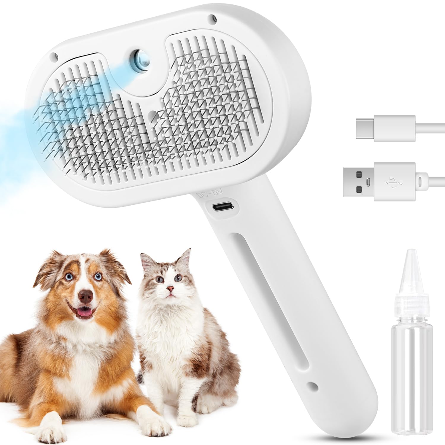 Cat Brush for Shedding, Pet Hair Removal Brush for Short & Long Hair Cats & Dogs