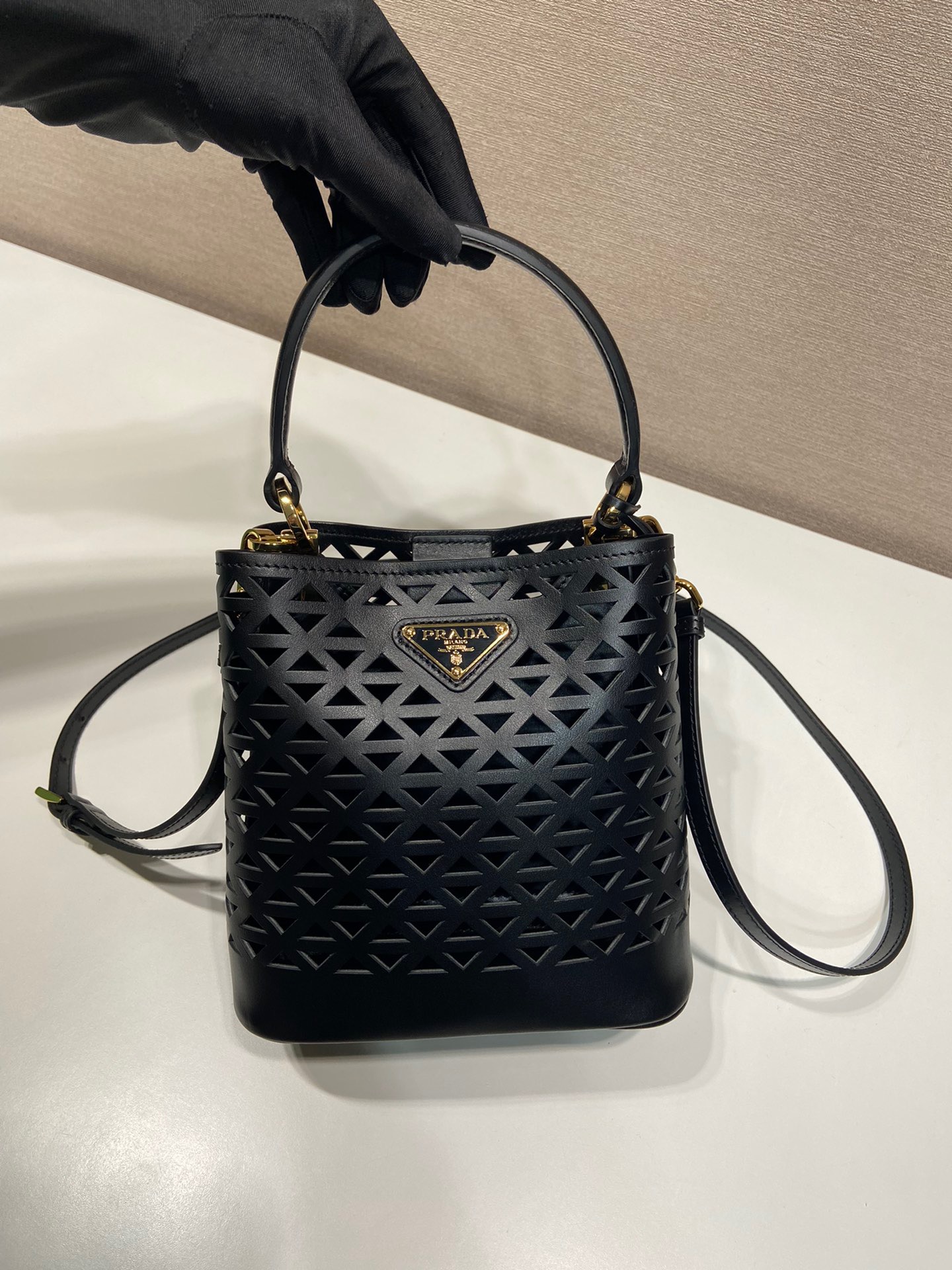 Prada hollow bucket bag 1BA217