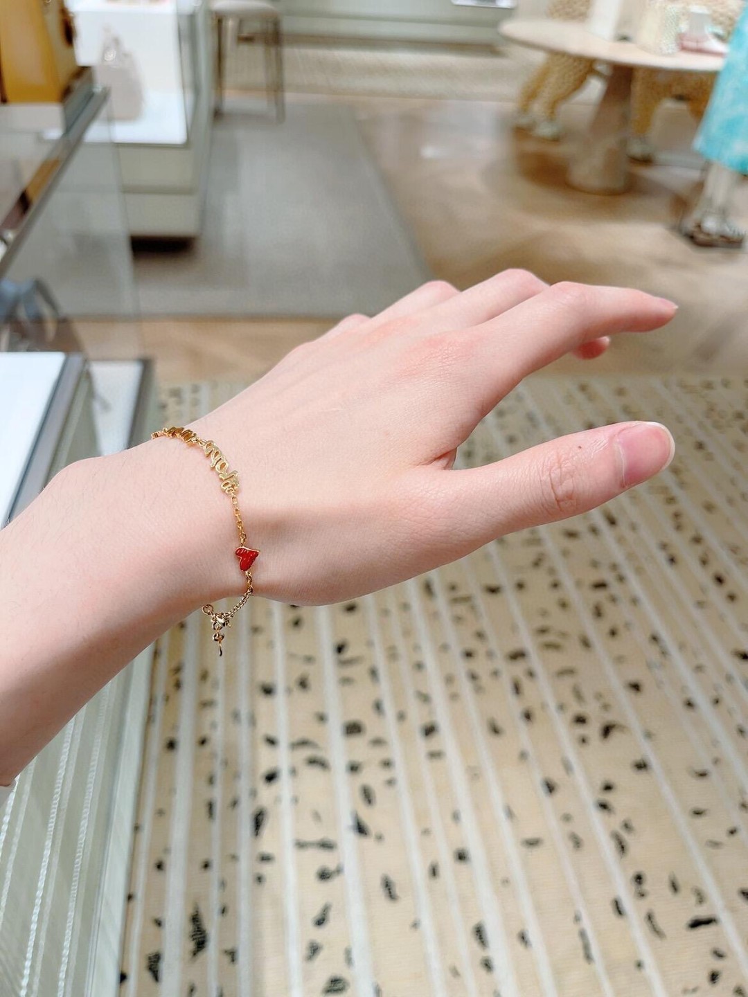 Dior Tanabata Limited Edition Red Heart Letter Bracelet