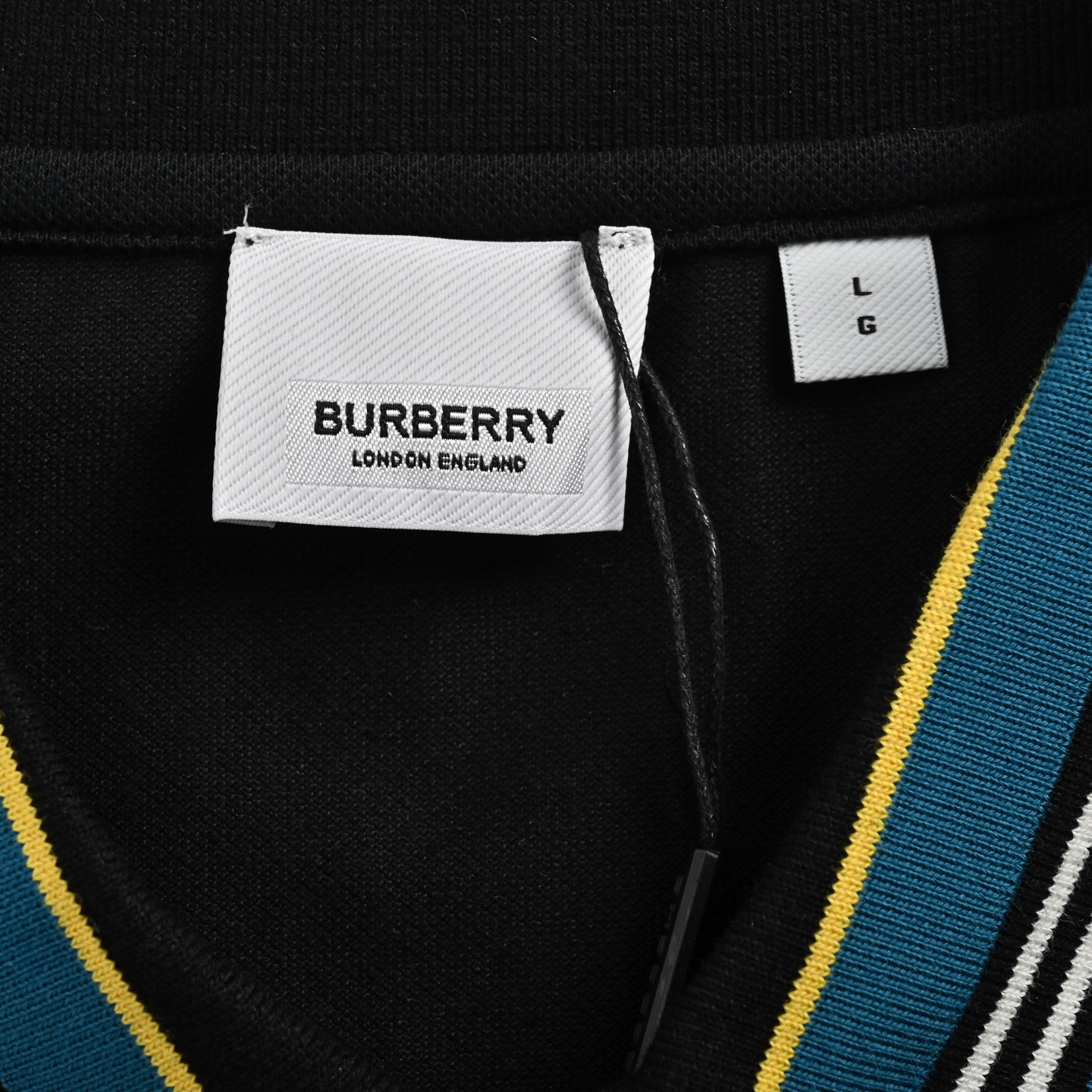 Burberry 25ss color stripe ribbed Polo short sleeve