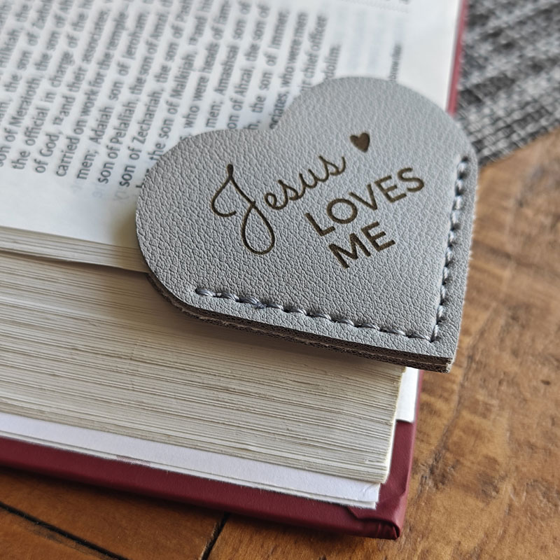 Bible Quote Leather Heart Page Corner Bookmark