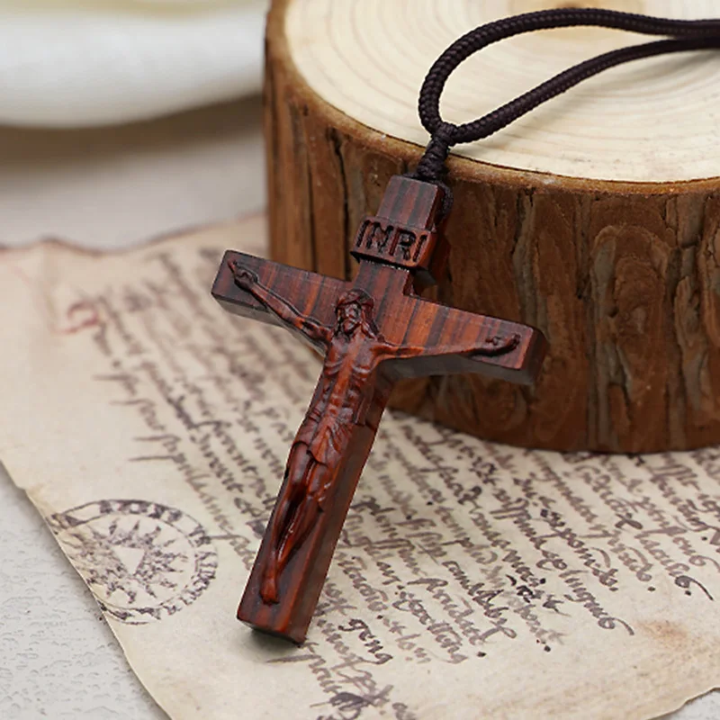 ✝️Jesus Cross Wooden Necklace