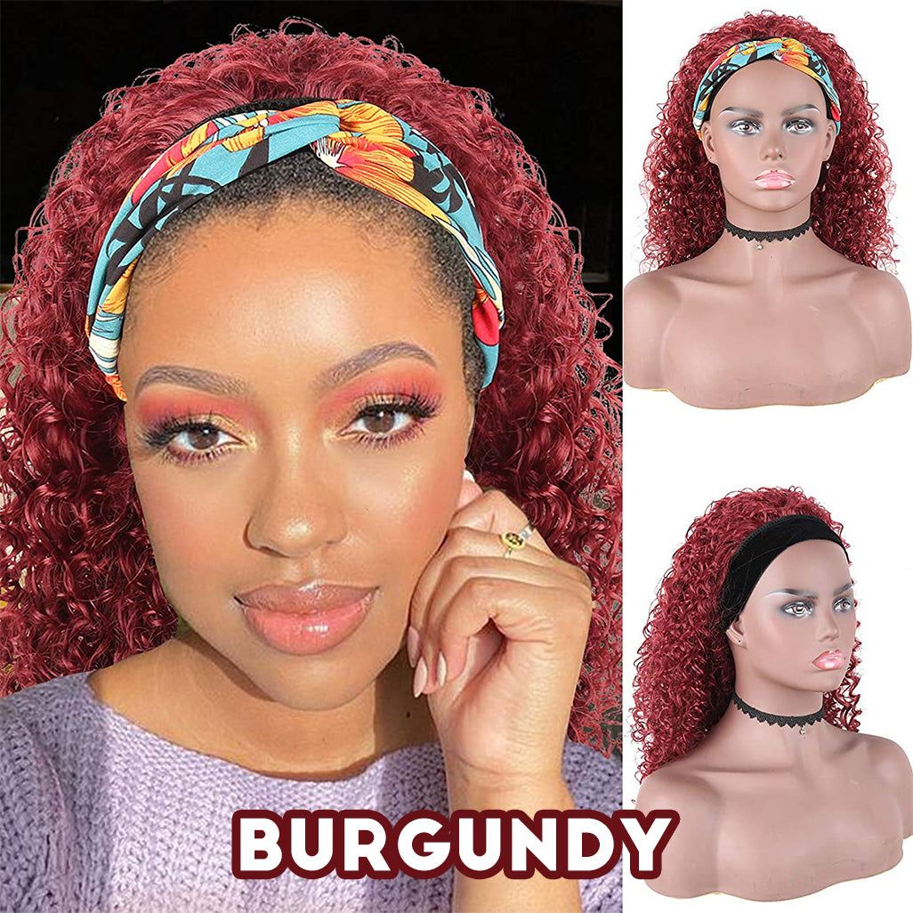 Natural Curly Handmade Hair Headband Wig | Free Random Style Headband