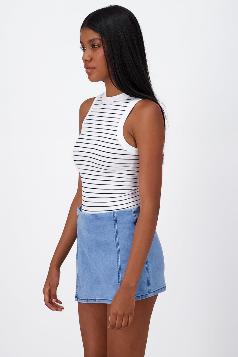 Sleeveless Striped Bodysuit
