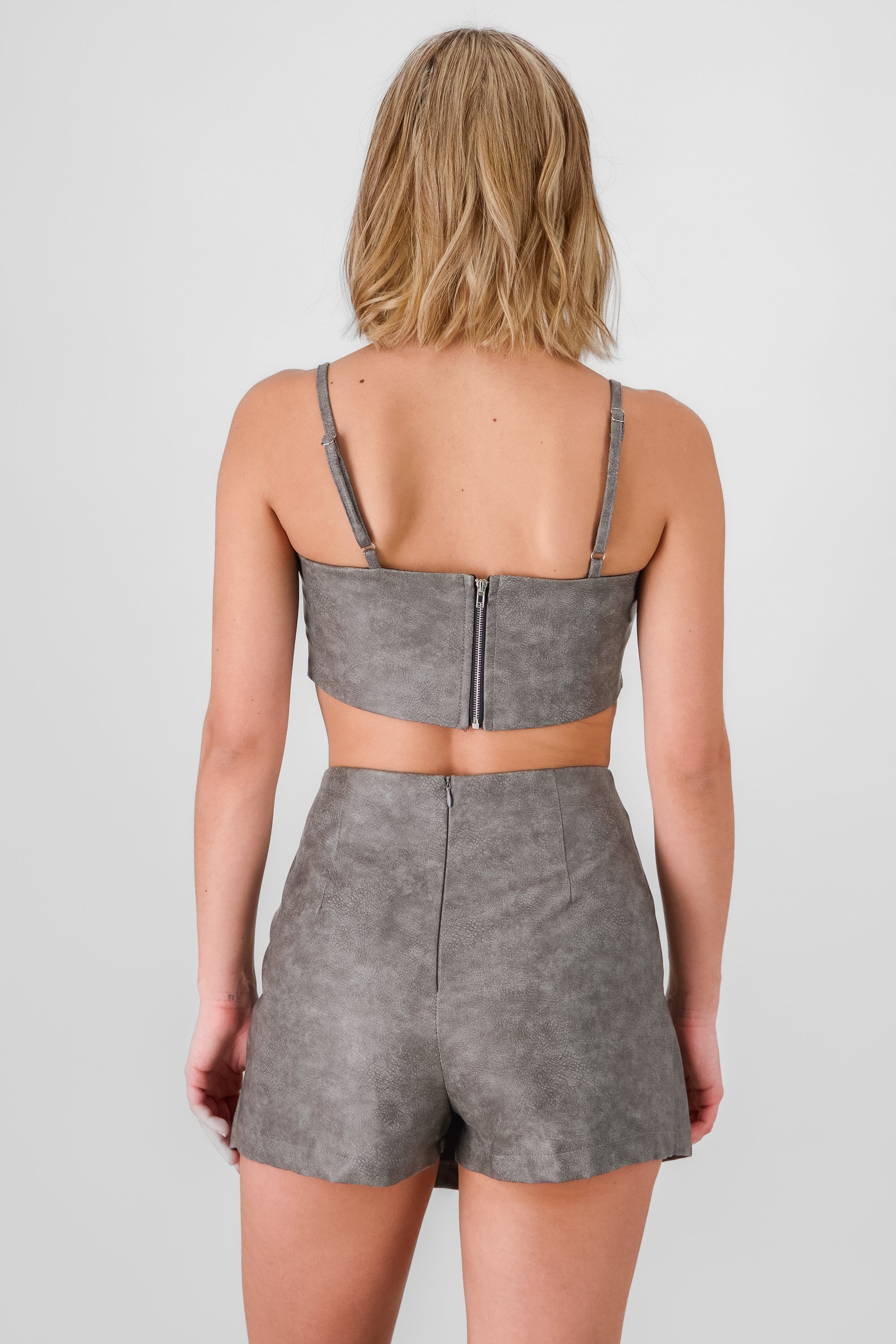 Faux Leather Tube Top
