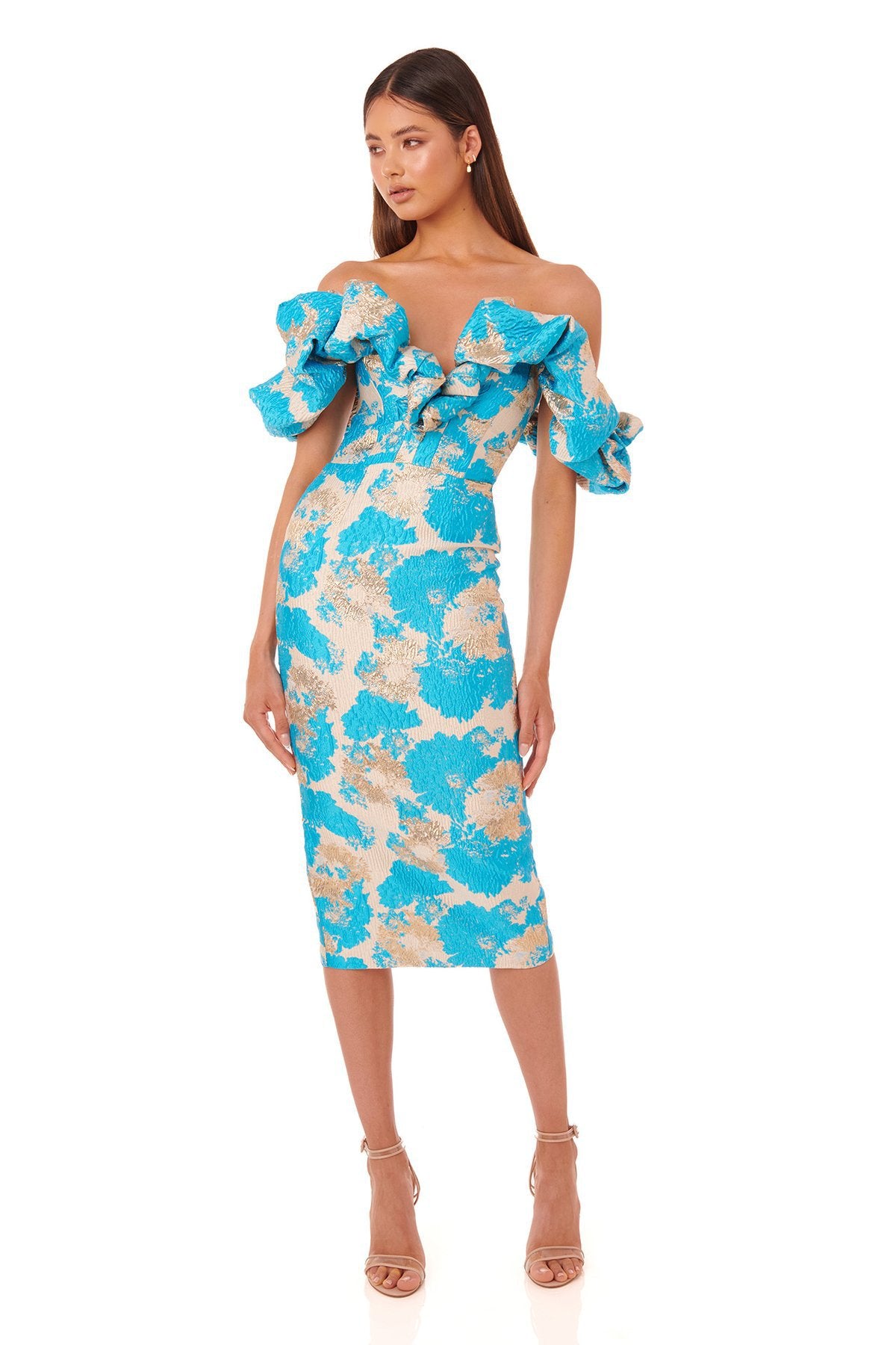 Women's Fashion Temperament Jacquard V-neck Dress