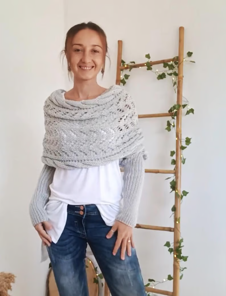 🔥Hot Save 49% OFF🔥Knitted Cable Wrap, Shrugs For Women, Knitted Wrap