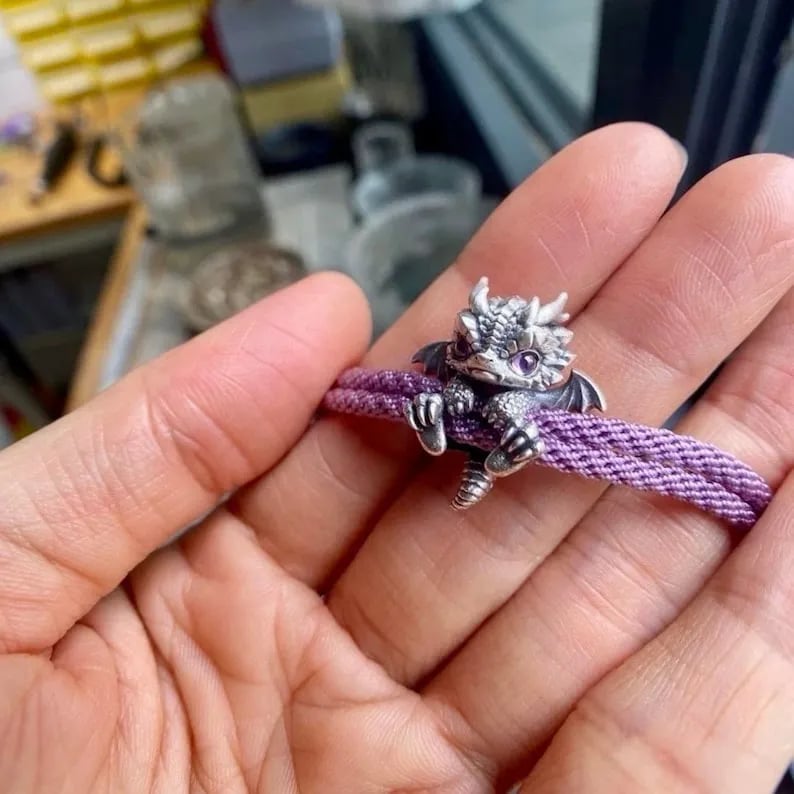 🔥Last day 69% OFF - 🐲🎁Cute Silver Dragon Bracelet