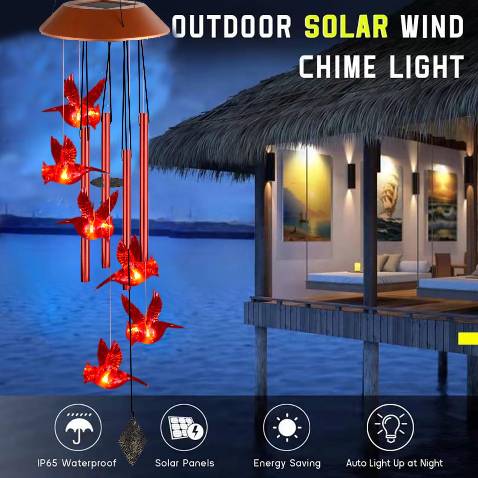 🔥On Sale 49% OFF🔥Solar Cardinals Wind Chimes