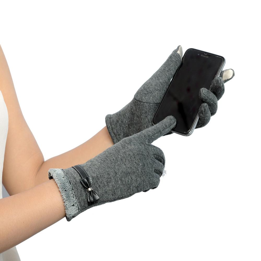 Gloves Women Thin Cotton Gloves Winter Women Touch Screen Gloves With Bow Thin Comfort Keep Warm Go Shopping Women Gloves#023