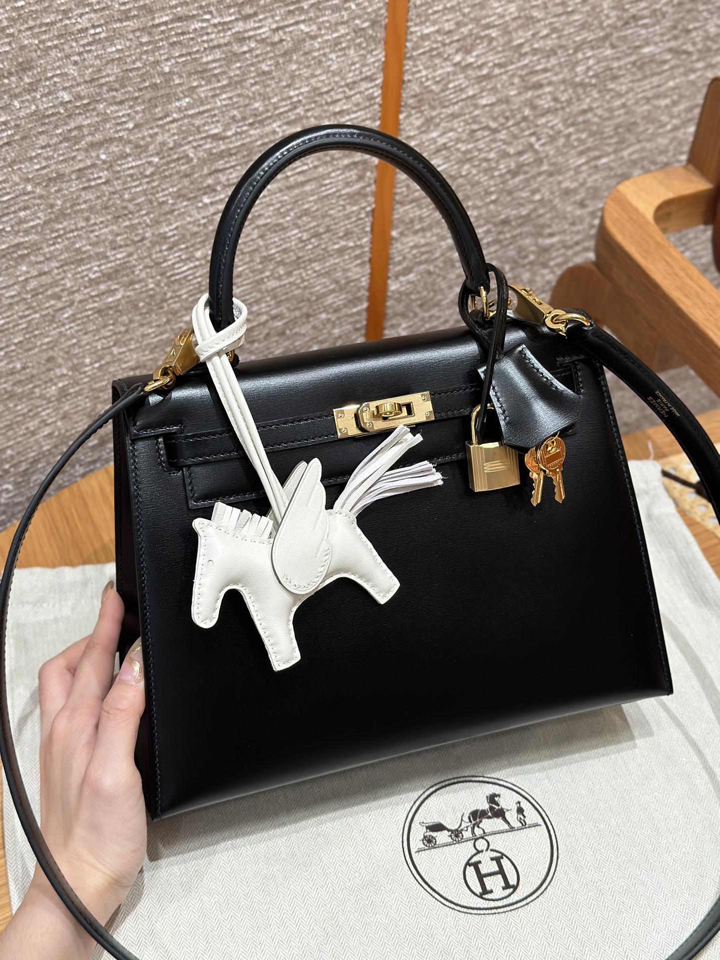 Hermès Kelly ck89noir handbag (handmade to order)