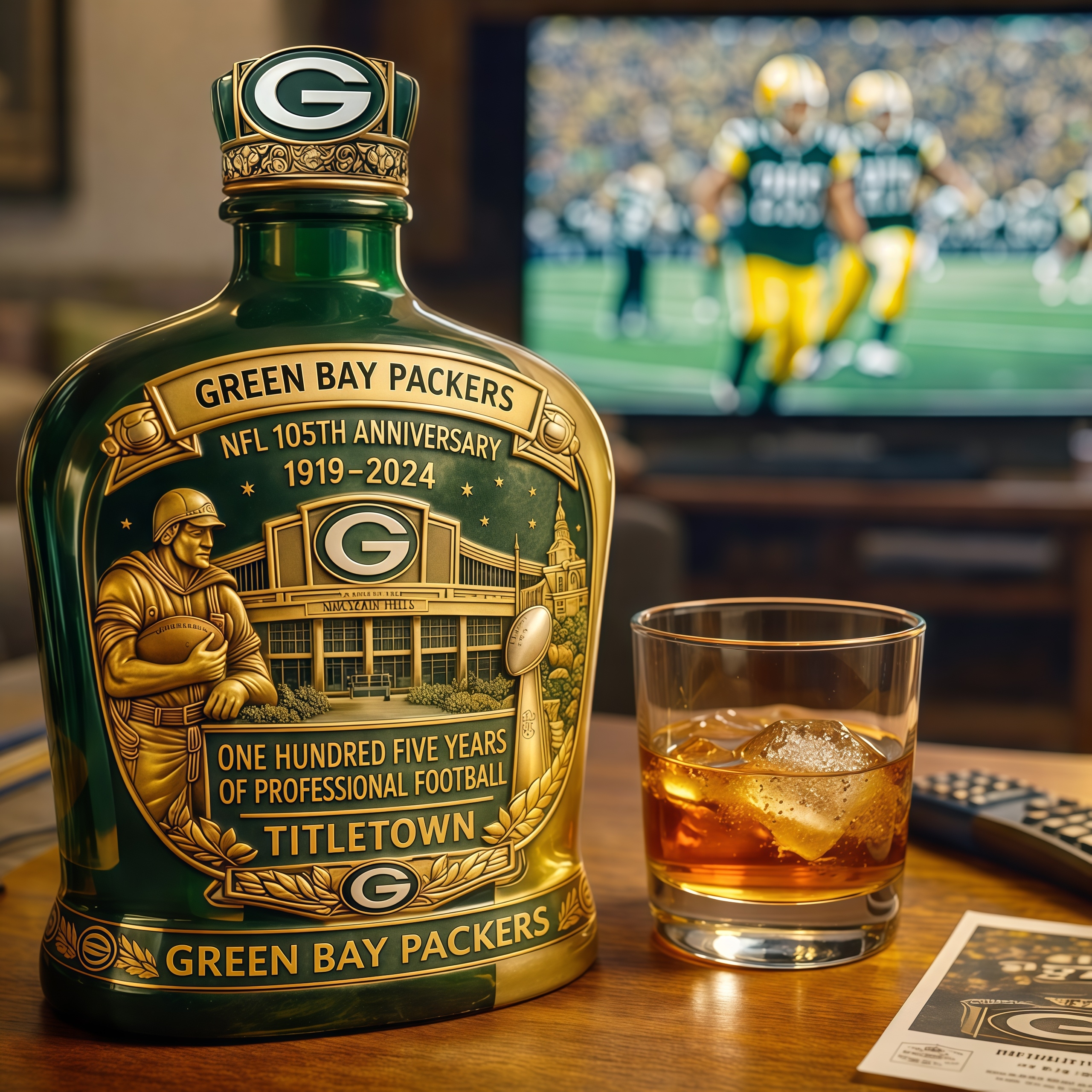 Green Bay Packers' 105th Anniversary Whisky Bottle