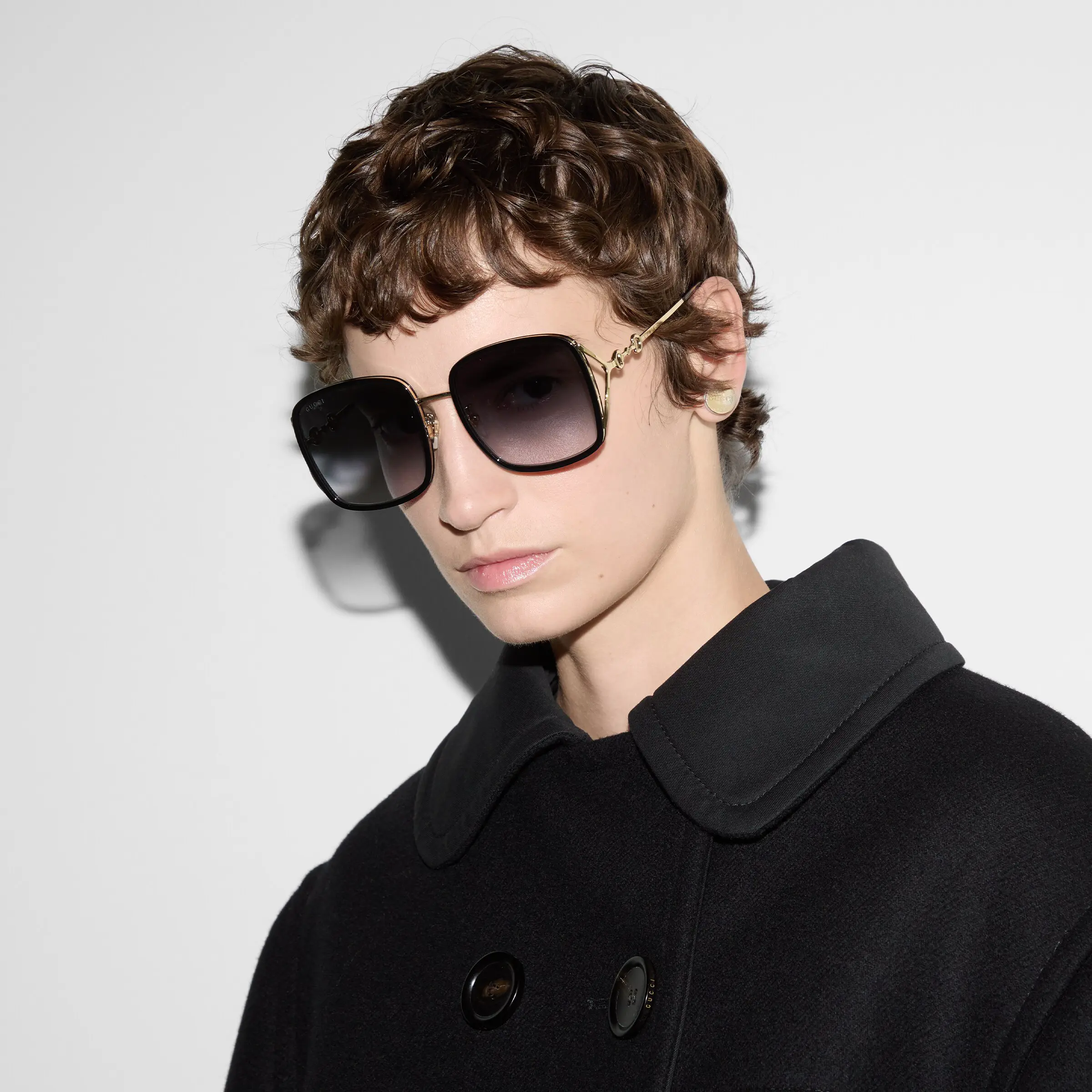 Gucci low bridge fitted rectangular frame sunglasses