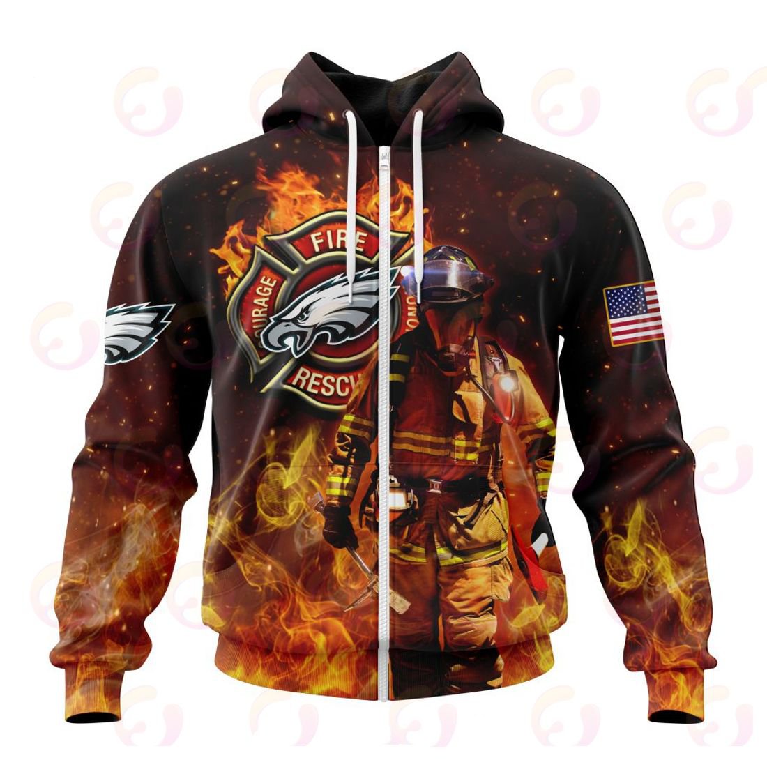 PHILADELPHIA EAGLES HONOR FIREFIGHTERS – FIRST RESPONDERS 3D HOODIE