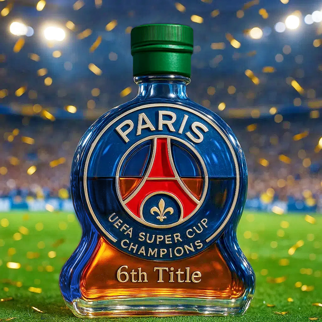 🏆 Celebrate in Style — Paris 6th Title Whiskey Bottle
