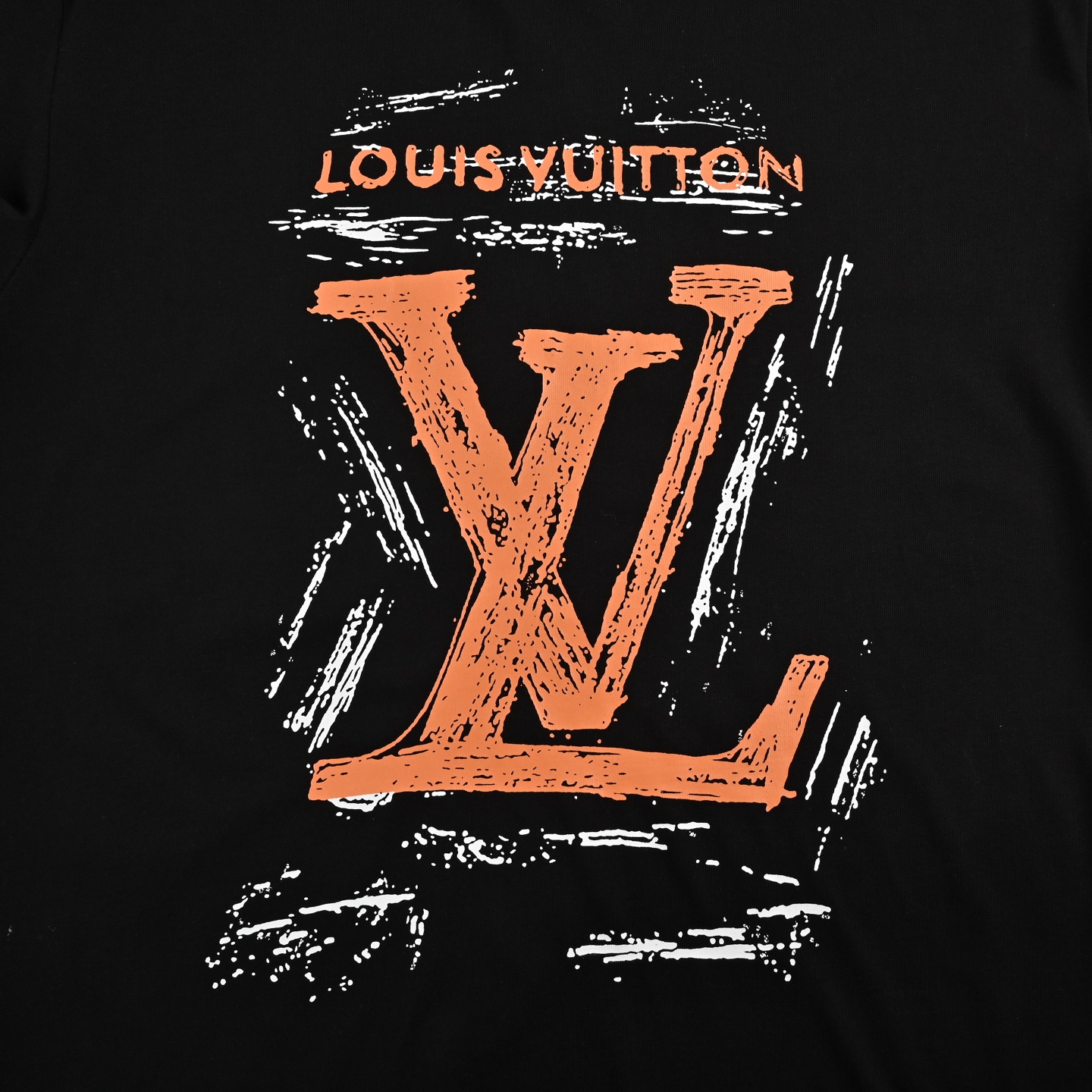 Louis Vuitton hand-painted graffiti large letter logo short sleeve