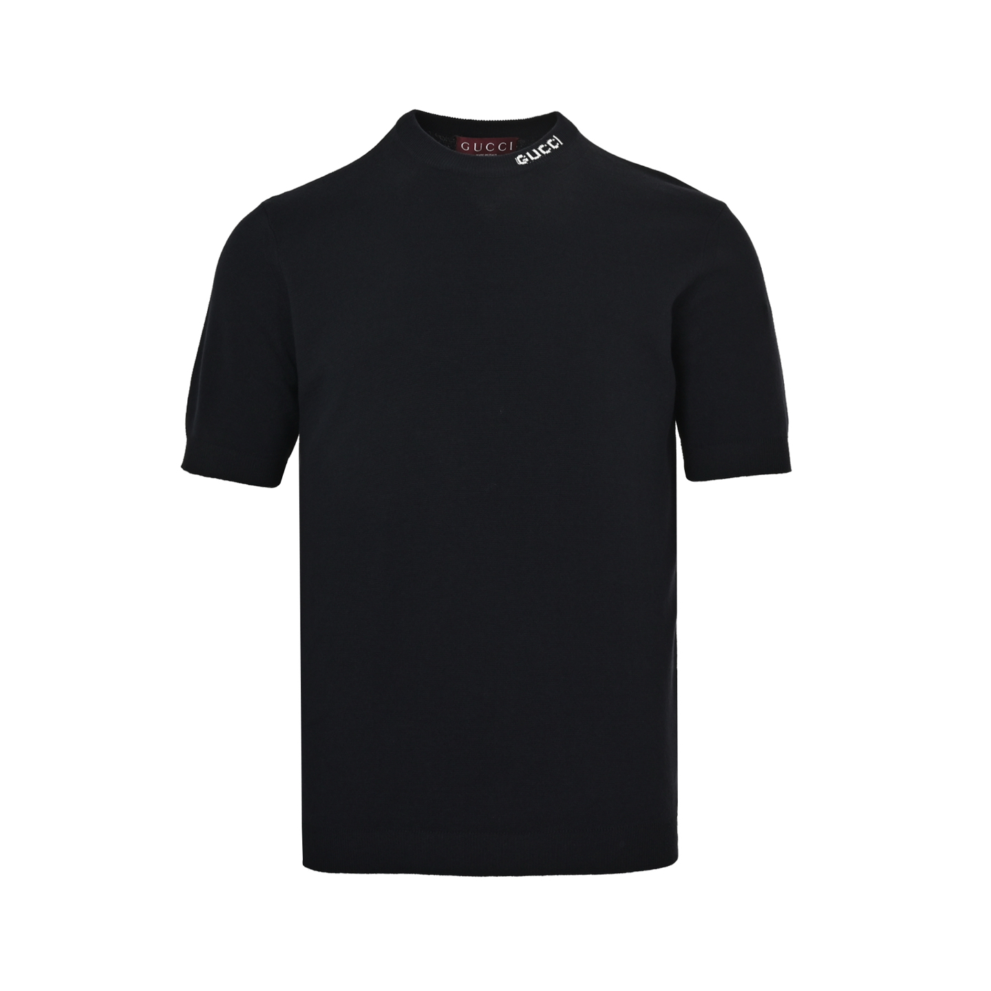 Gucci 25ss collar intarsia lettering knitted short sleeves