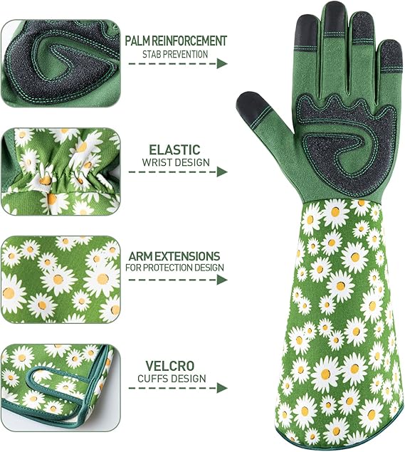 Long Sleeve Women's Gardening Protective Gloves
