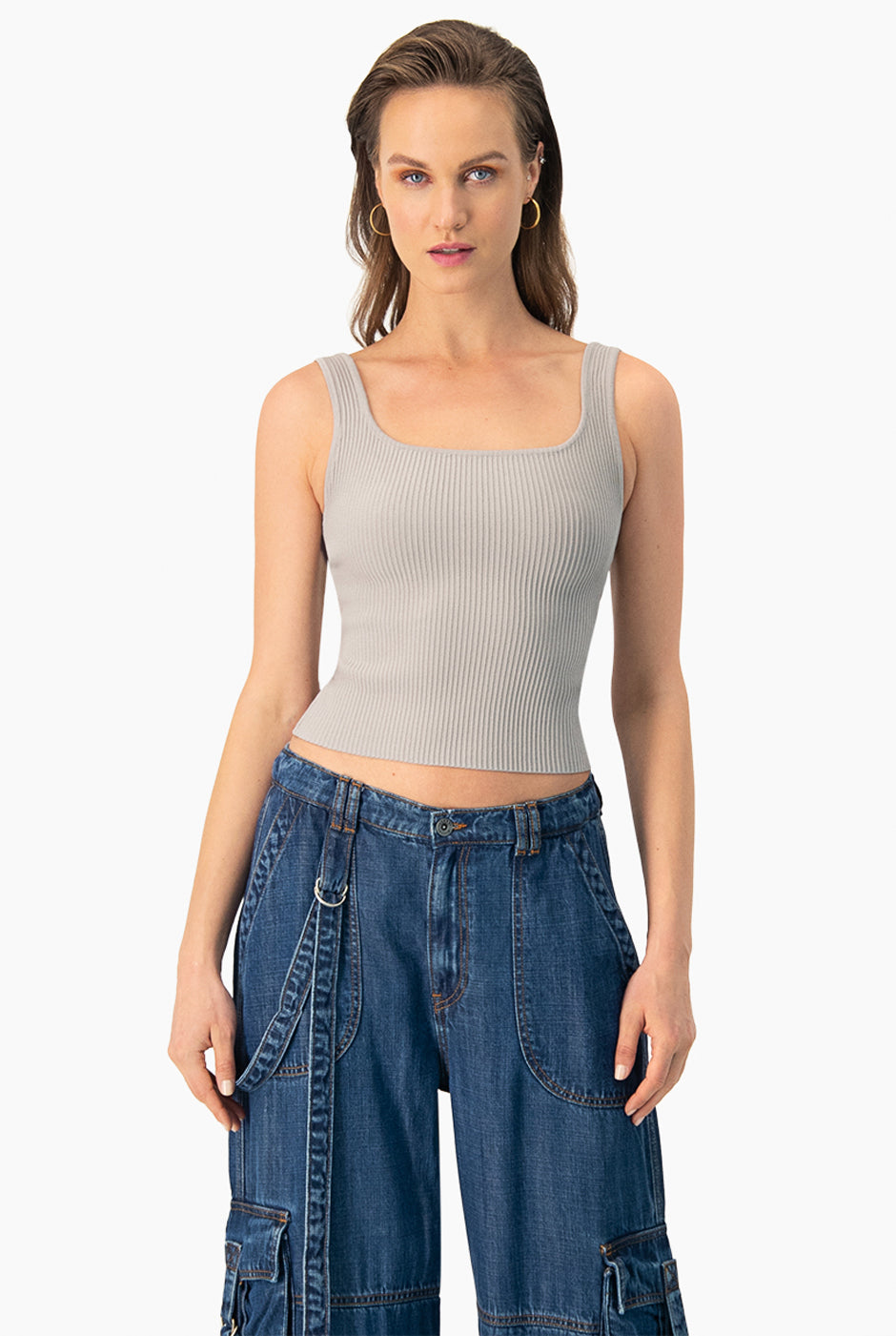 Slim Crop Ribbed Top