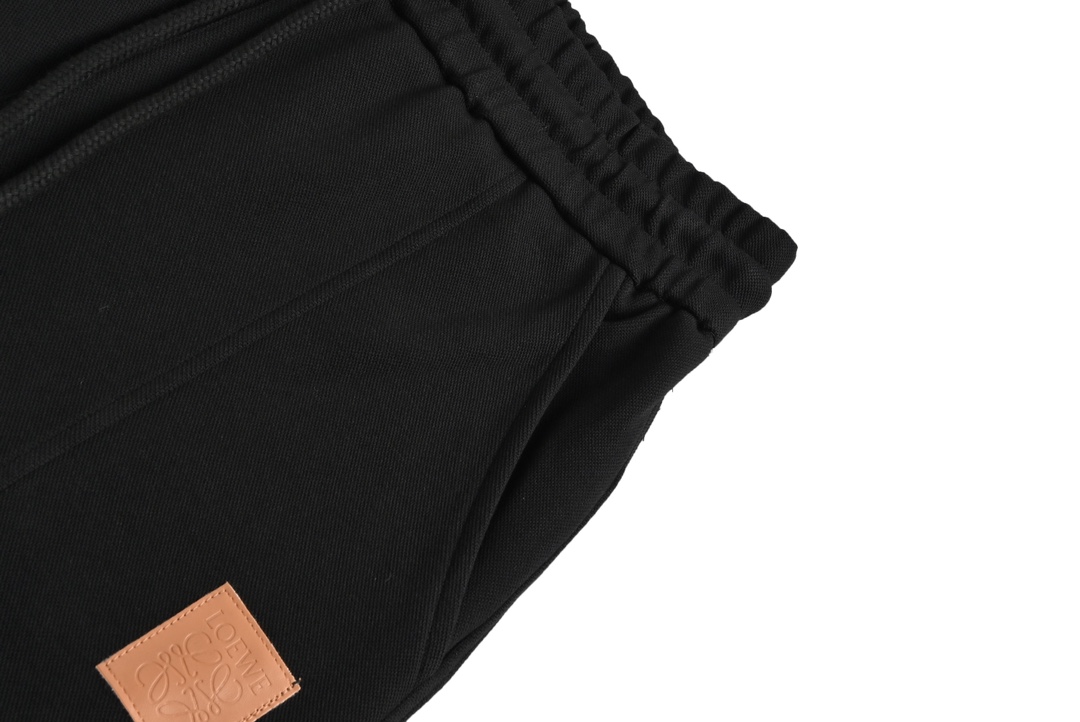 Loewe 23Fw leather logo casual trousers