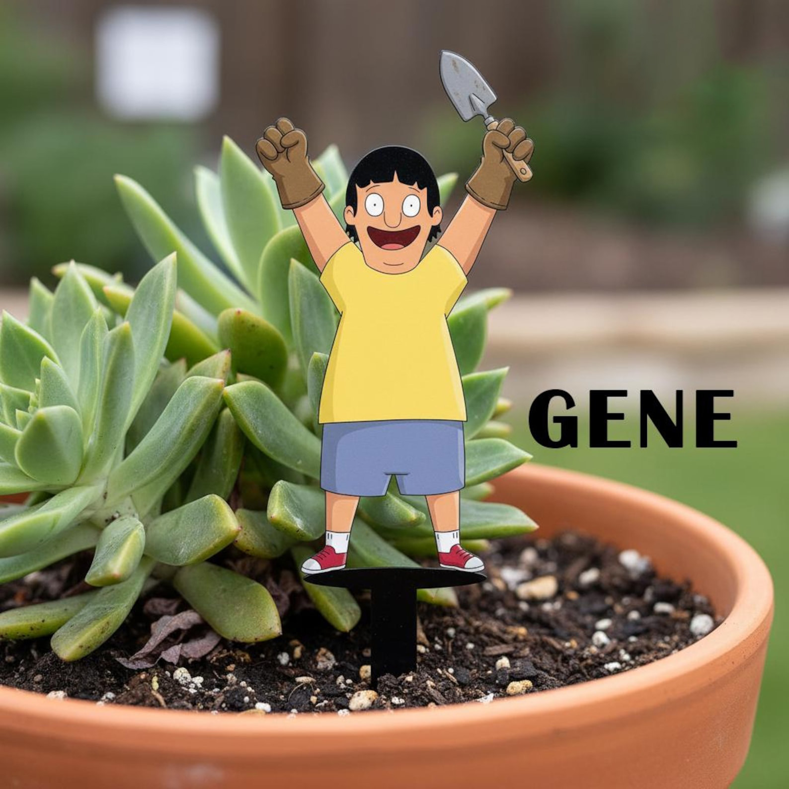 Bob's Burgers Metal Garden Stakes | Potted Plant Decor