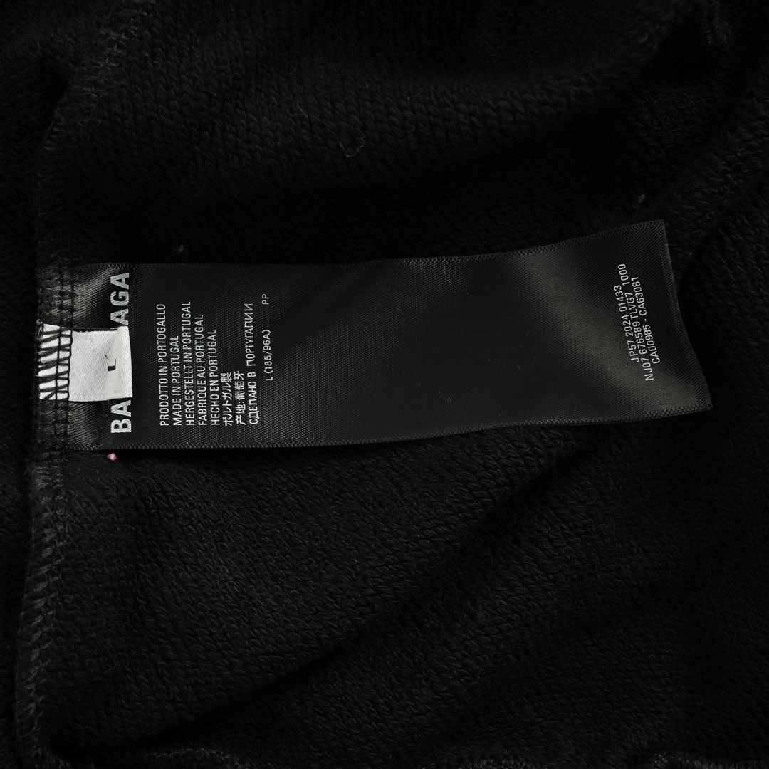 Balenciaga 24Fw hooded double-ring embroidered zippered sweatshirt jacket