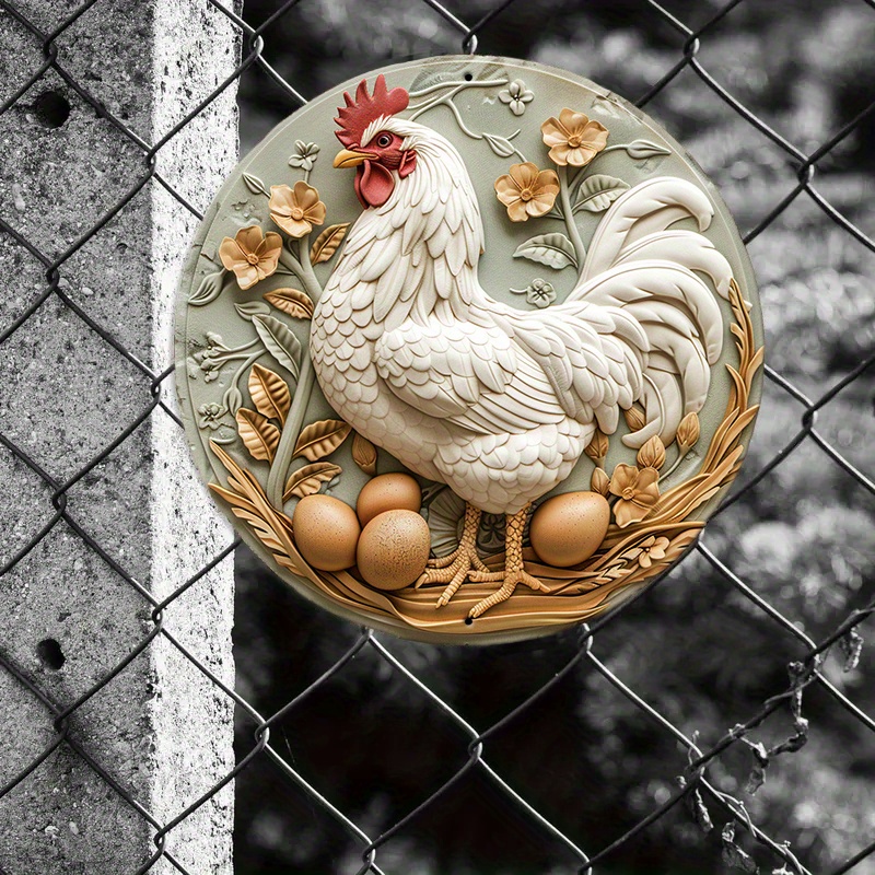 ON SALE🔥Vintage Chicken & Fresh Eggs Metal Sign - Rustic Wall Decor