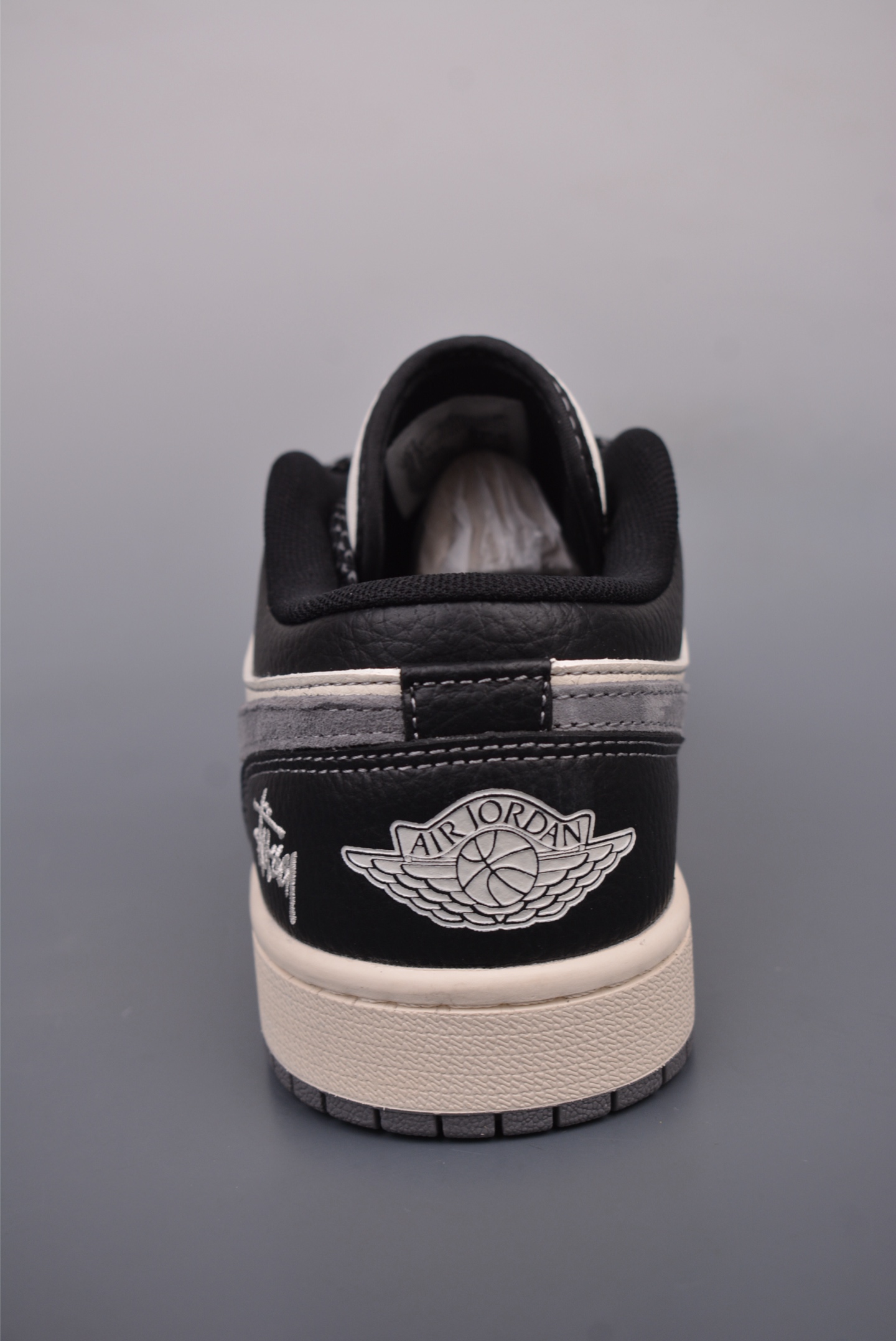 Stussy x Nike Air Jordan 1 Low OG Black, Grey and White XX3318-511