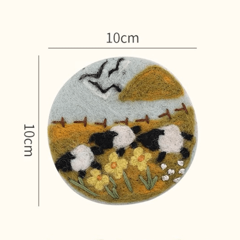 Handmade Wool Felt Round Coaster