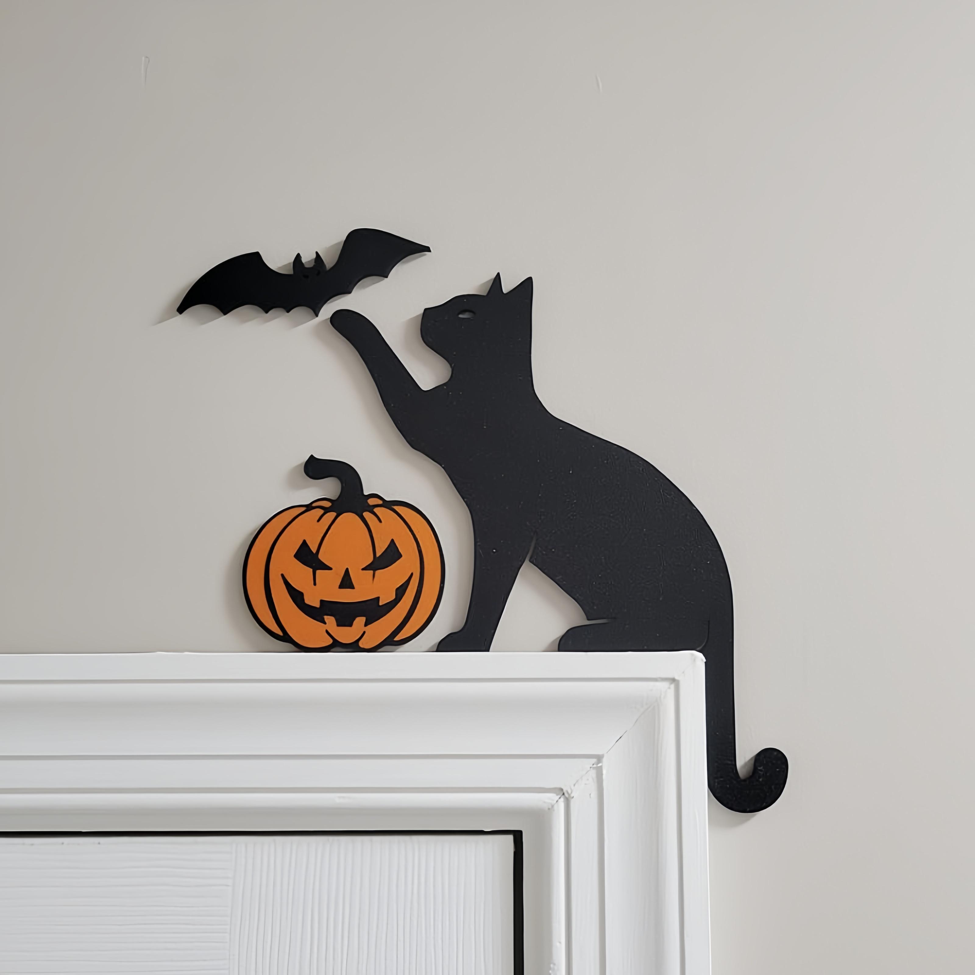 Ghost Cat Door Corner Topper Set