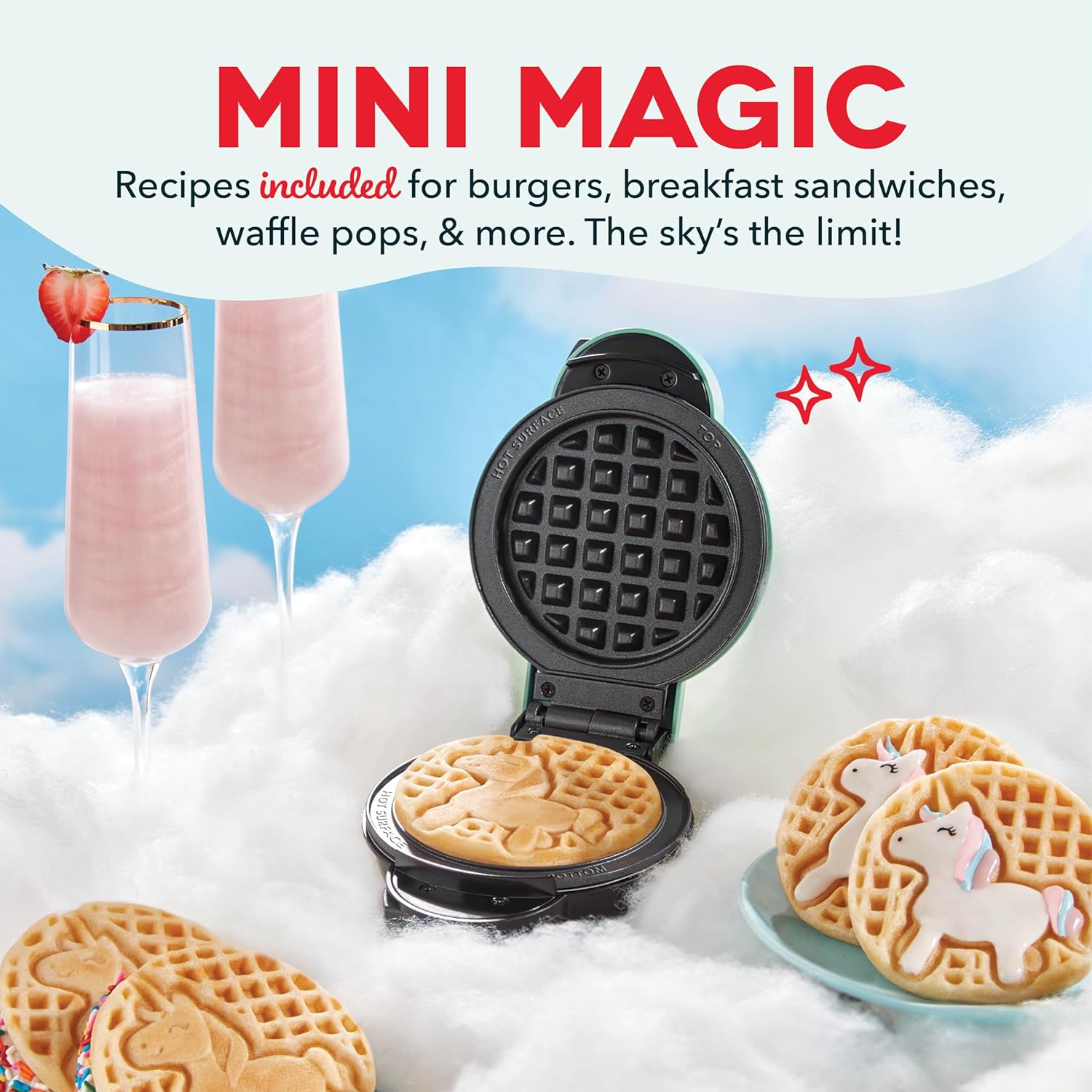 🎄Christmas Hot Sale🎄Removable Holiday Plates: Waffle Iron & Griddle – Nonstick Surface