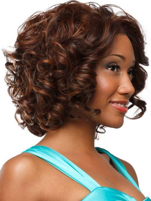 Luna C01 Chin Length Curly Afro Bob Wig for African American Women