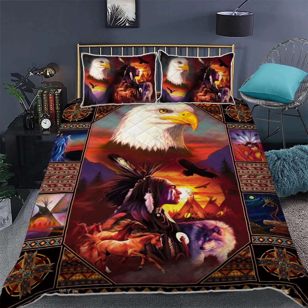 Beautiful Native American Inspired Quilt Bed Set