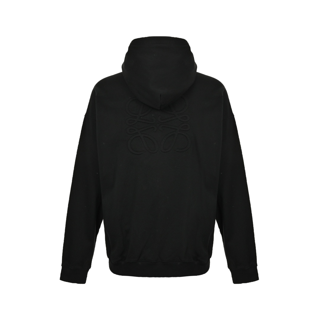 Loewe 24Fw hooded jacket with embossed logo and zip-up detailing