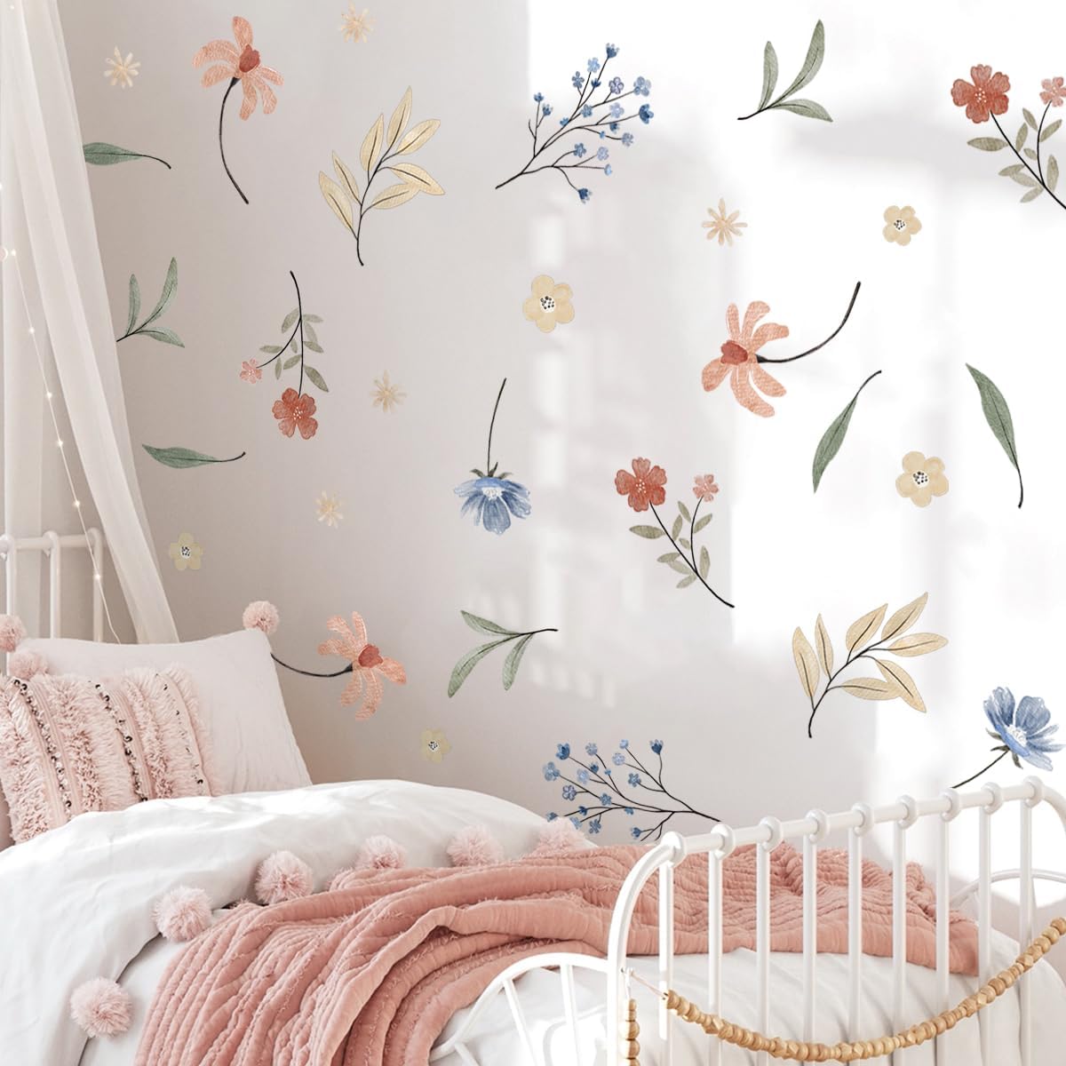 💖Last Day 49% OFF💖8 Sheets Removable Colorful Wildflower Wall Decal