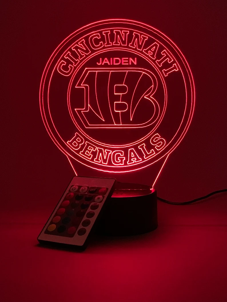 CINCINNATI BENGALS 3D LAMP PERSONALIZED