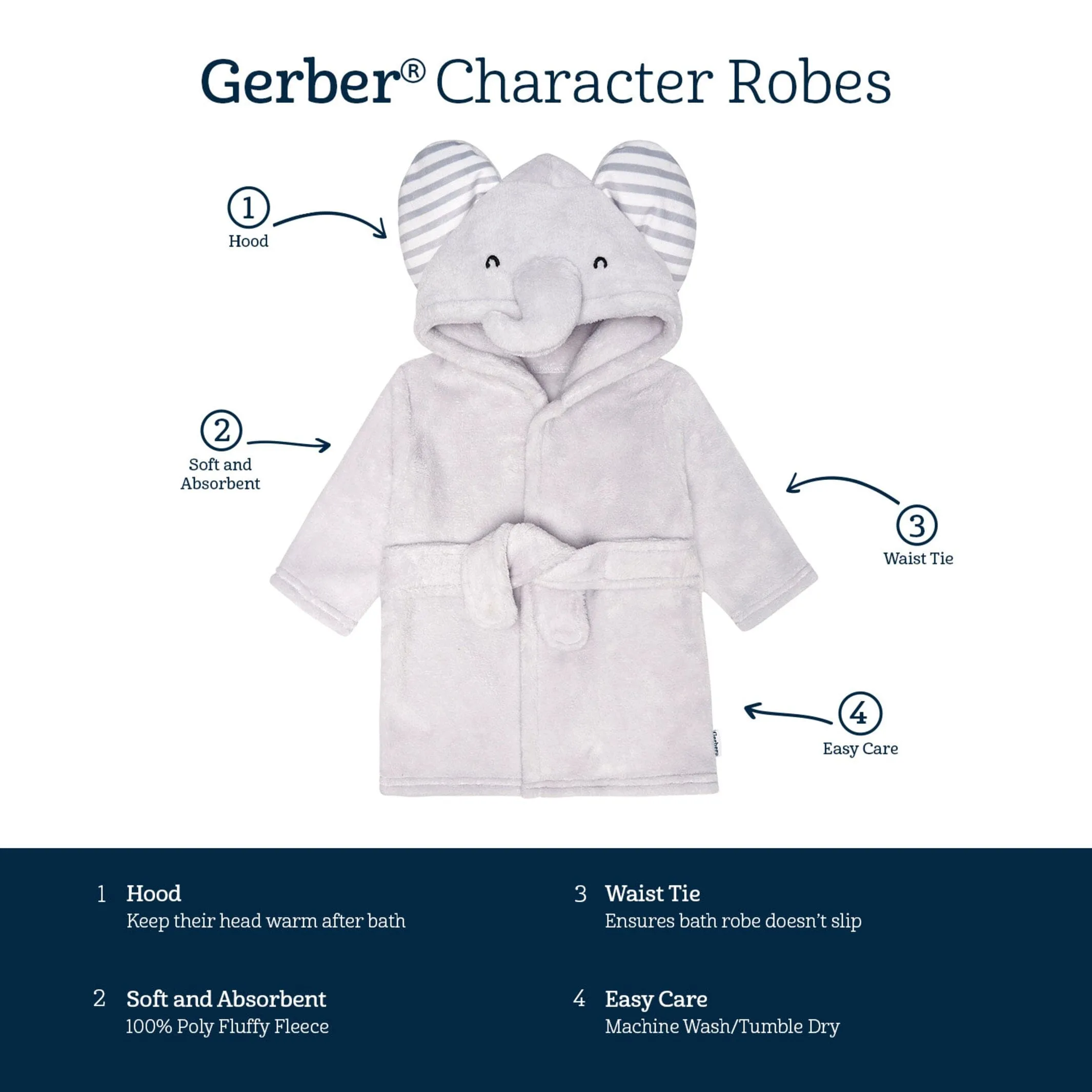 Baby Neutral Elephant Robe