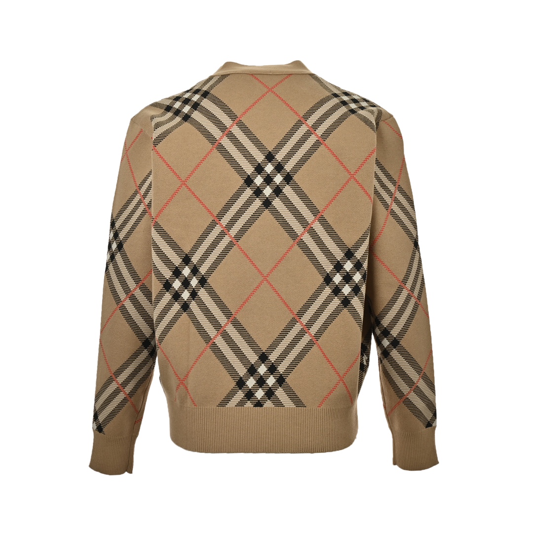 Burberry 24Fw Twill Check Knit Cardigan Sweater