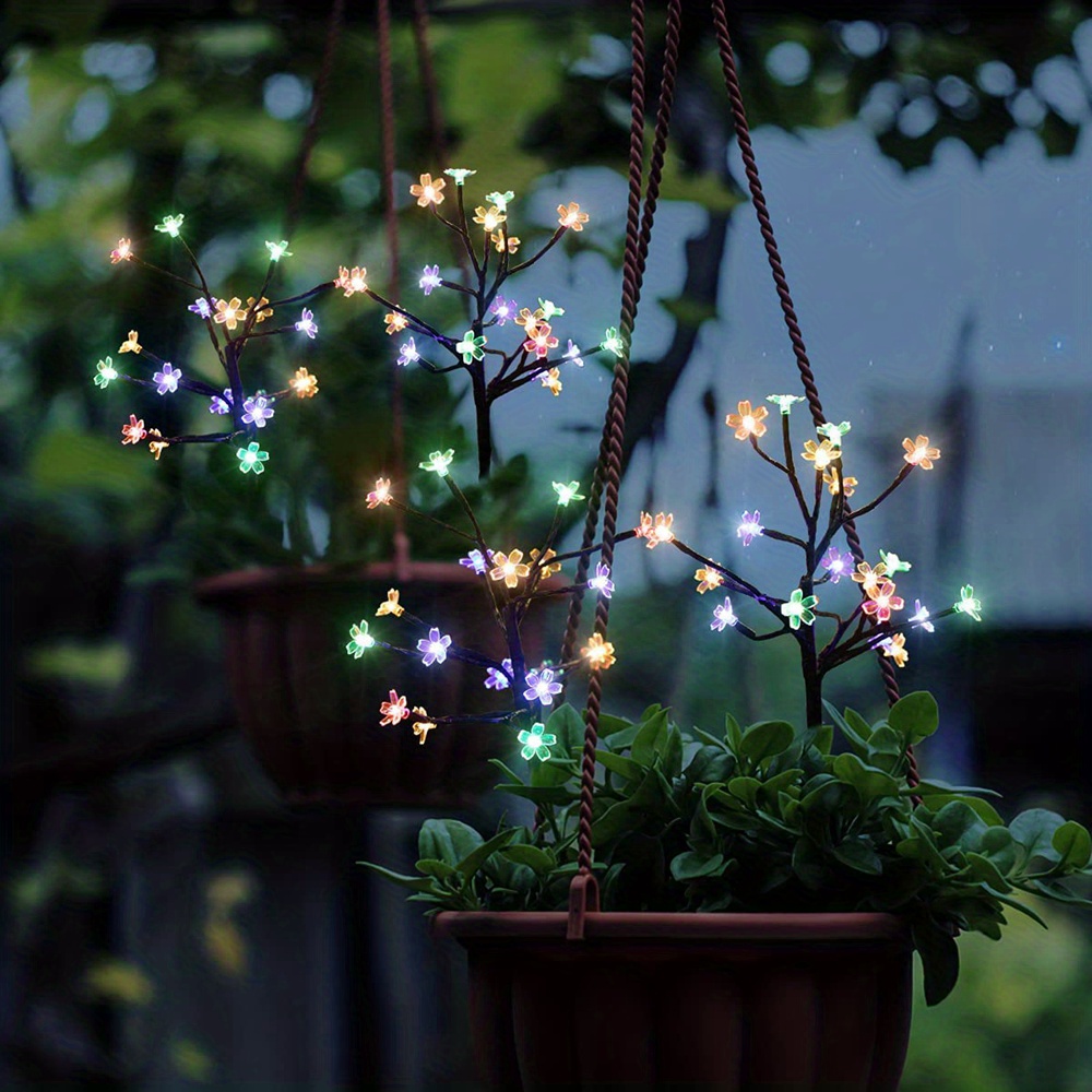 1pc Solar Cherry Lamp Landscape Tree Lamp LED String Lamp Outdoor Waterproof Lamp For Pathway, Patio, Yard, Lawn, Backyard, Garden, Christmas Decoration