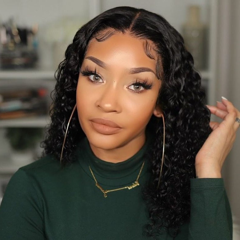 Natural Curly Handmade Hair Lace Front Wig